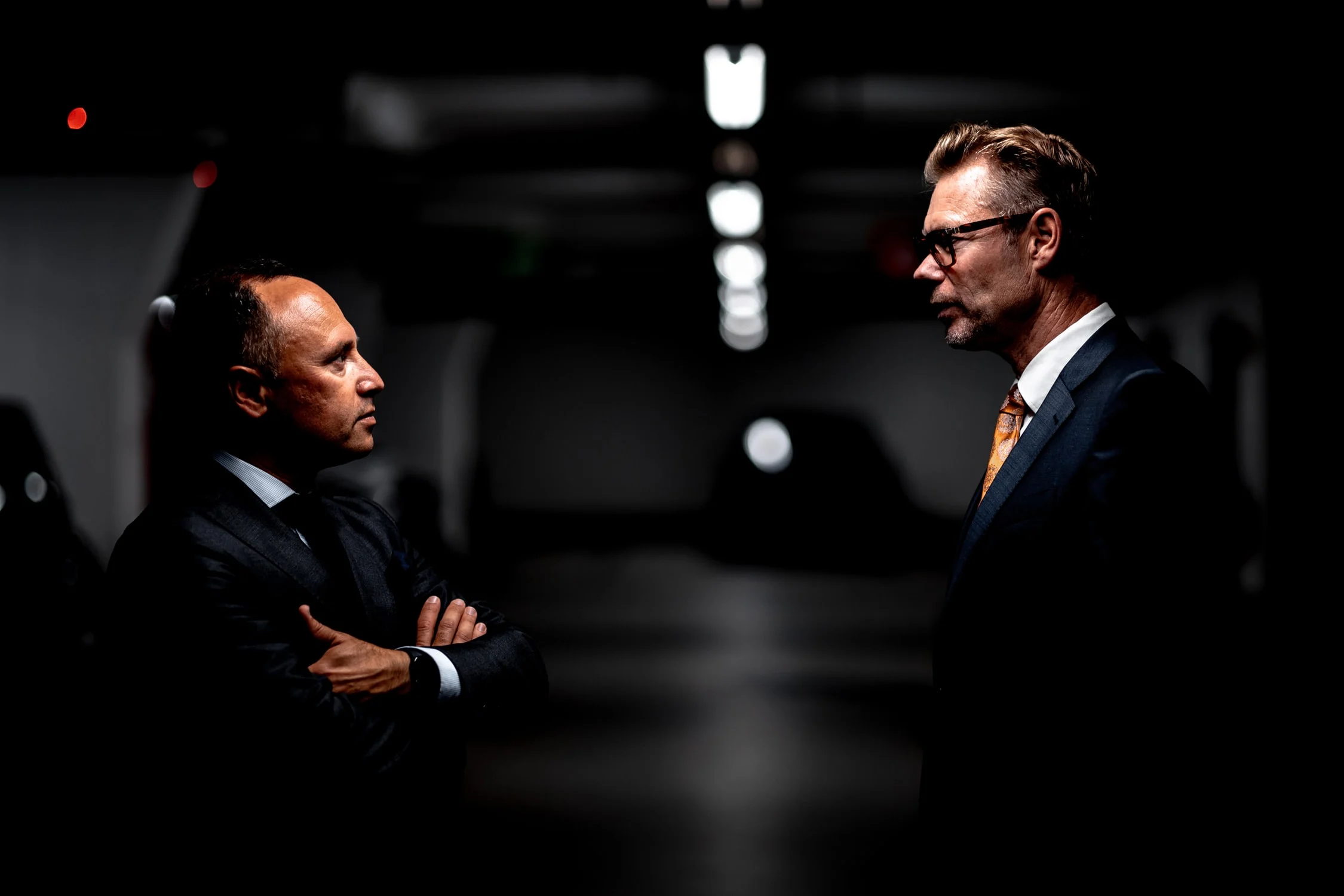 Two business consultants in conversation
