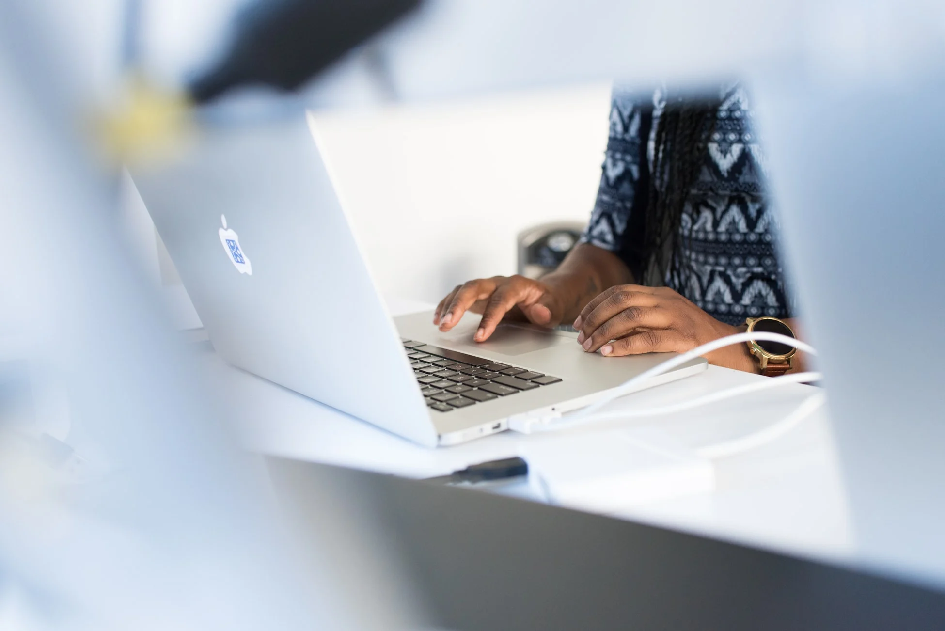Person working on a laptop