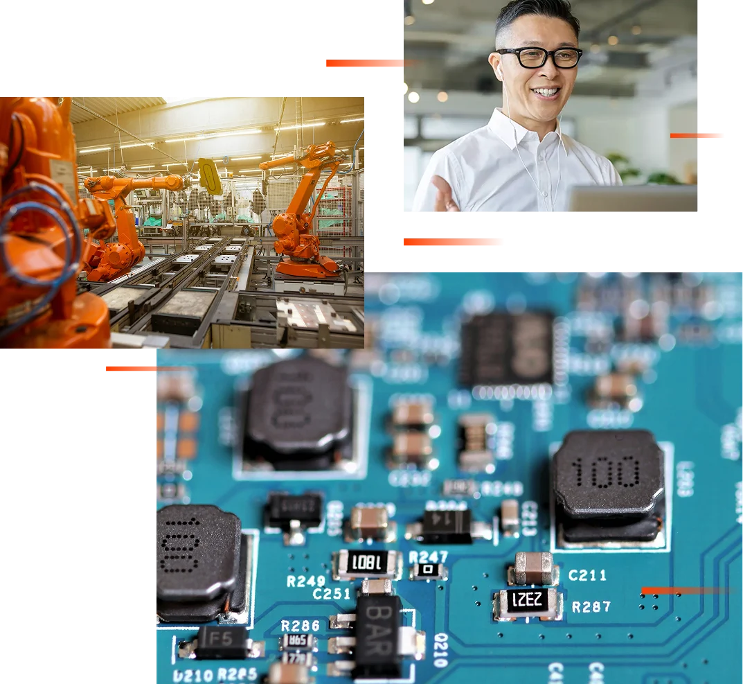 Incito Consulting SO Comp Lean Sq Manufacturing, consulting, and electronics scenes representing Incito Lean work
