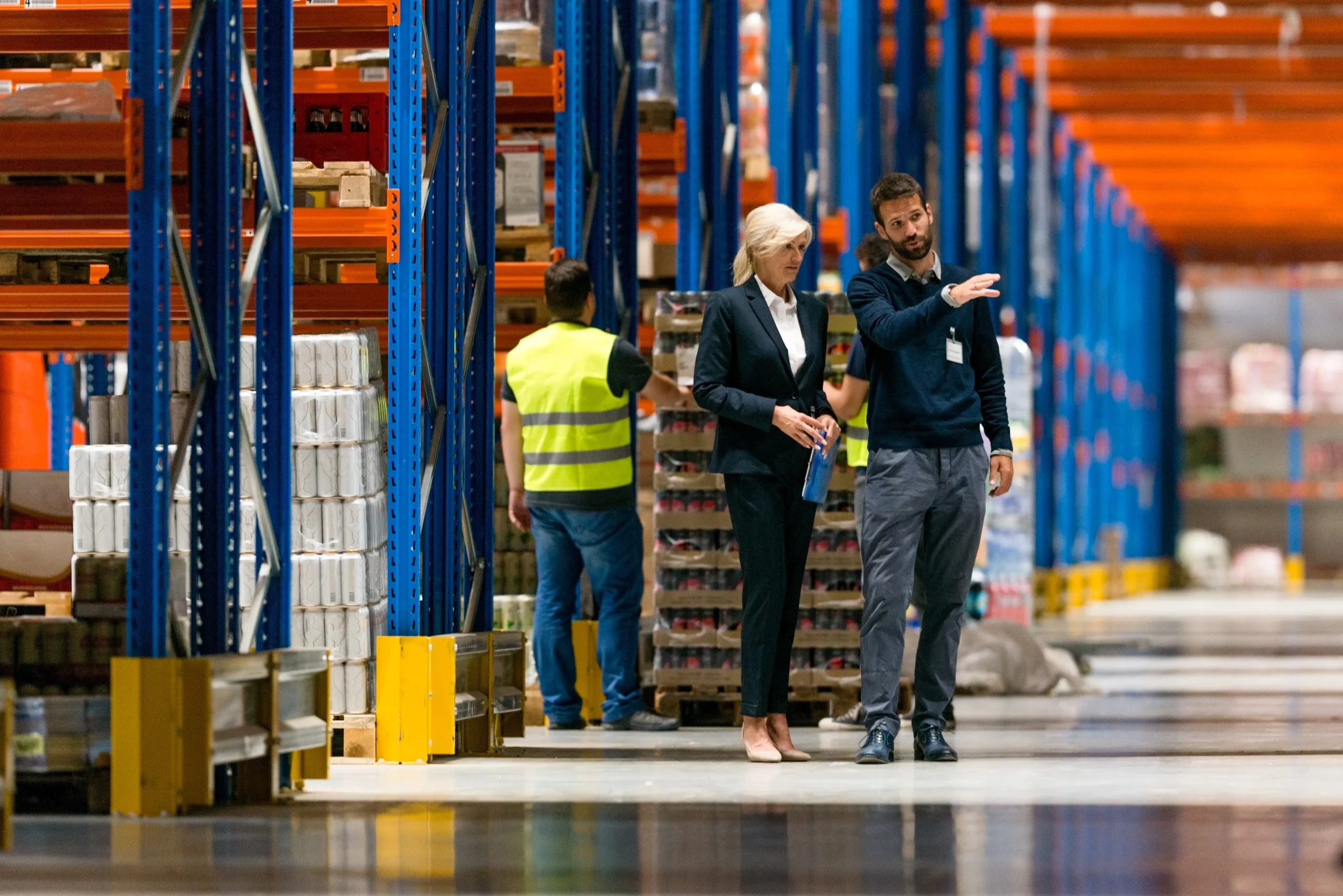 Incito Blog Smart Warehousing Feb29 1500p img2 A pair of lean consultants auditing the floor of a smart warehousing facility
